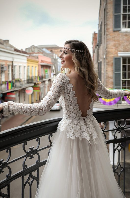 Trendy Long Sleeve Wedding Gown by Tara Keely