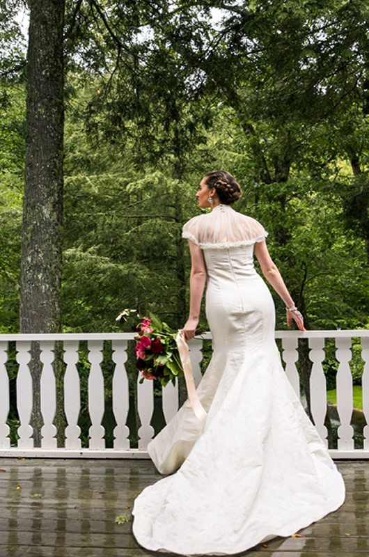Trumpet Silhouette Dress with High Slit and Lace-Up Back Taupe