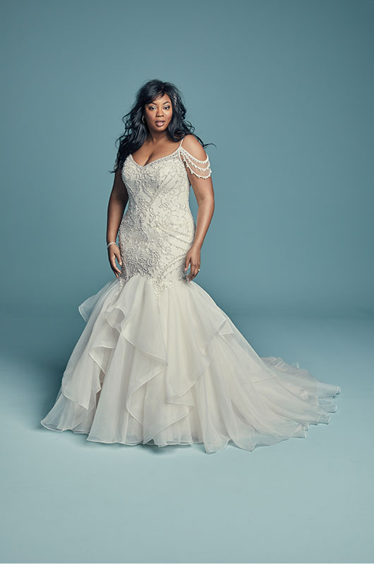 Project Runway Supermodel Liris Crosse Discusses Bridal Fashion Diversity Maggie Sottero Brinkley Dress