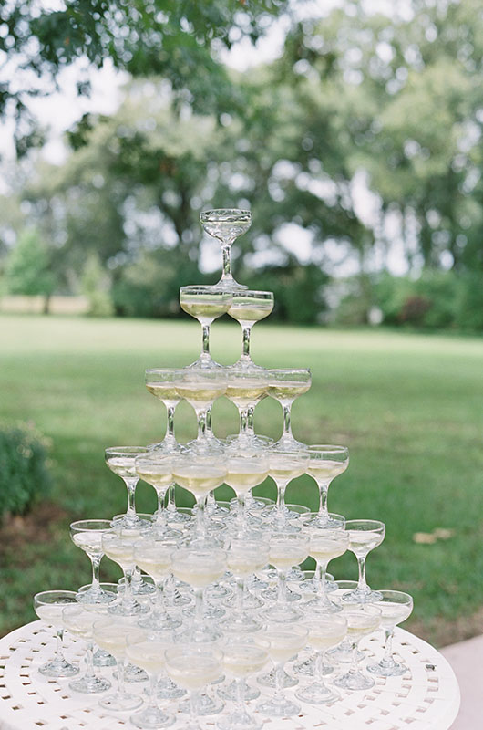Stunning Southern Charm Texas Wedding Champagne Tower