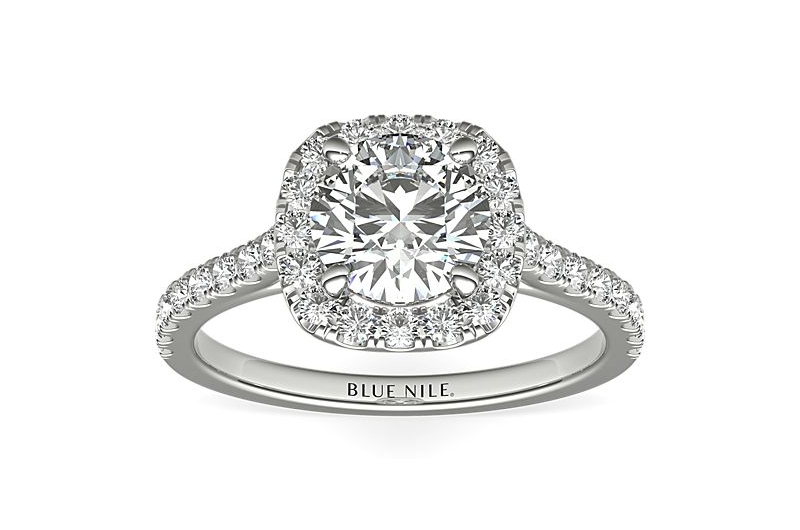 Engagement Rings And Wedding Bands We Love From Blue Nile cushioned halo ring Engagement Rings And Wedding Bands We Love From Blue Nile cushioned halo ring