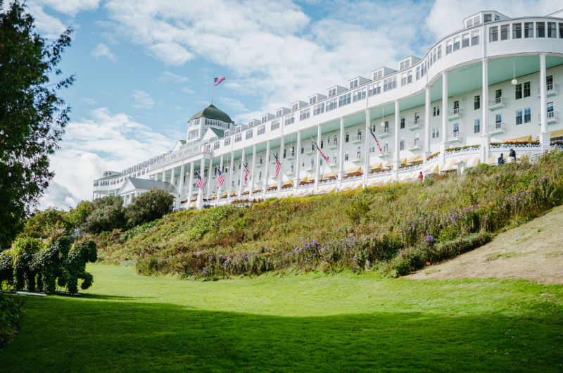 The Grand Hotel Mackinac Island Michigan verandah outside The Grand Hotel Mackinac Island Michigan verandah outside