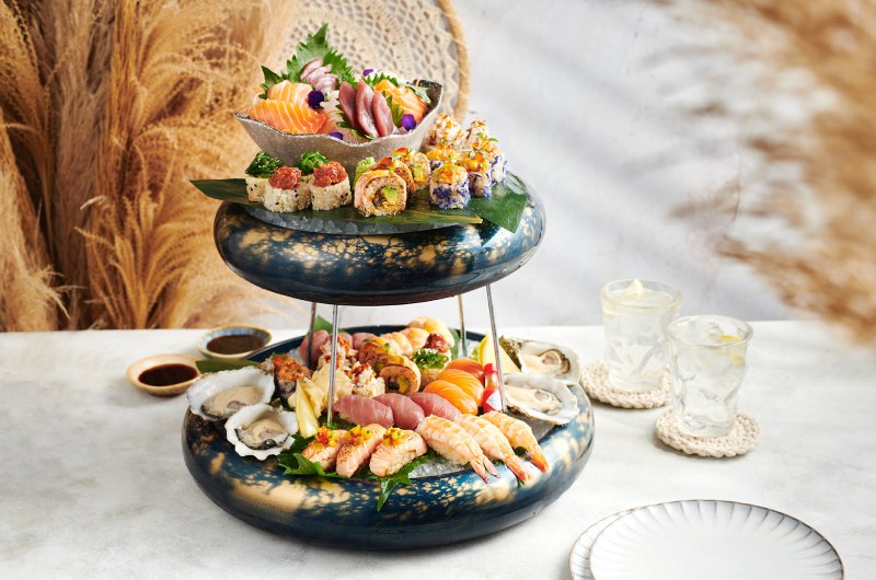 Dubai Bachelorette Destination white beach sushi Dubai Bachelorette Destination white beach sushi