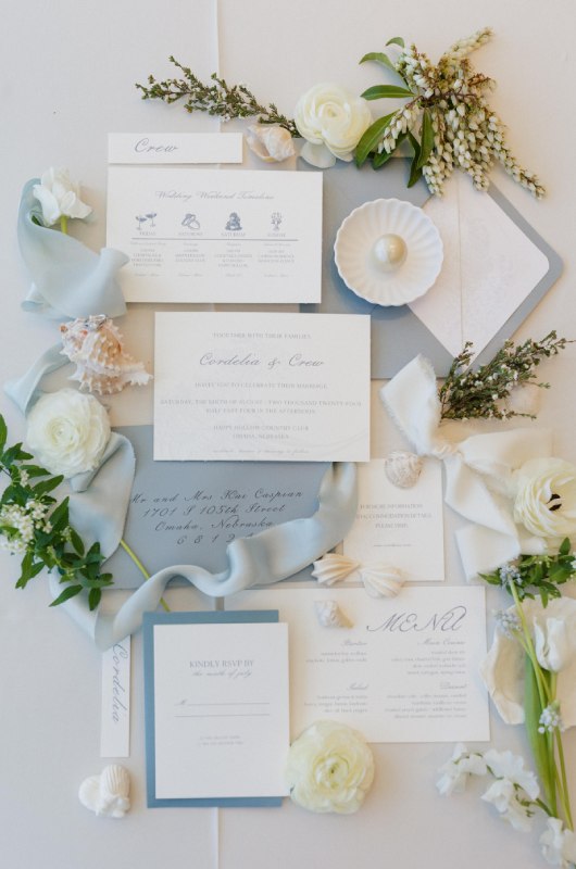 Coastal Meets Midwestern Elegance stationery