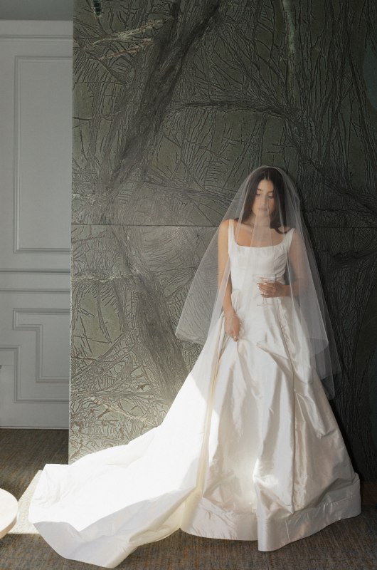 Coastal Meets Midwester Elegance bride standing
