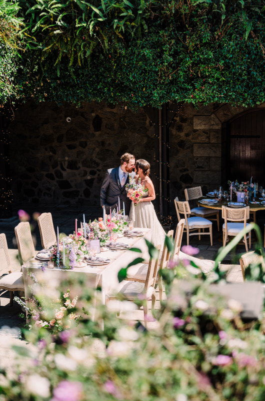 V Sattui Winery Southern Socialite Award The Styled Challenge Napa CA couple table far away