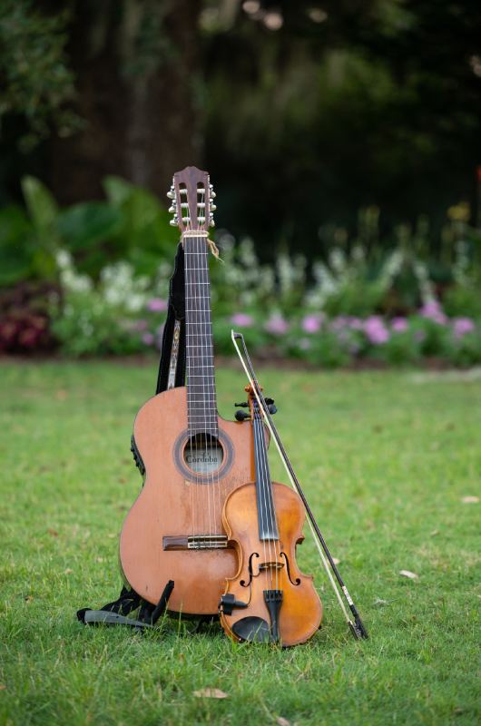 An Italian Garden Affair Airlie Gardens Wilmington North Carolina cello and violin