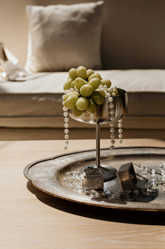 bardessono styled shoot grapes in glass