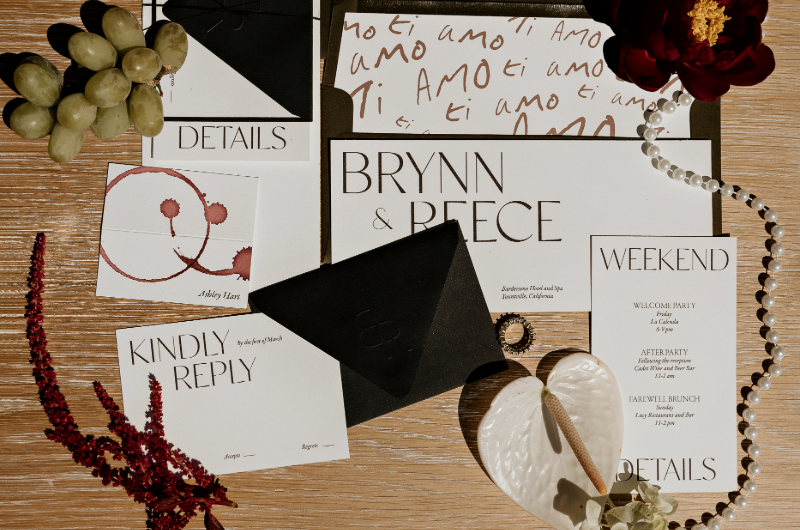 bardessono styled shoot invitation flat lay bardessono styled shoot invitation flat lay