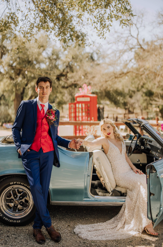 The Rock House Trendsetter Award The Styled Challenge Austin Parvinder couple holding hands on car