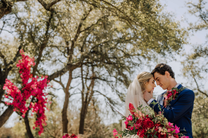 The Rock House Trendsetter Award The Styled Challenge Austin Parvinder couple by flowers The Rock House Trendsetter Award The Styled Challenge Austin Parvinder couple by flowers