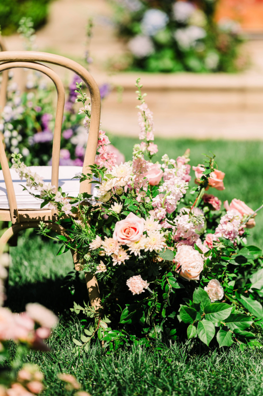 v sattui winery styled challenge flowers on ground