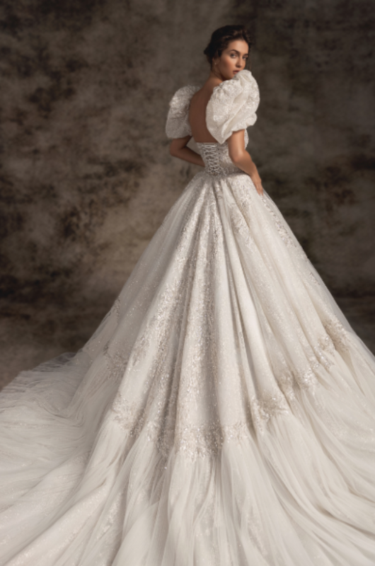 bridgerton inspired wedding gowns wona couture karmen gown back