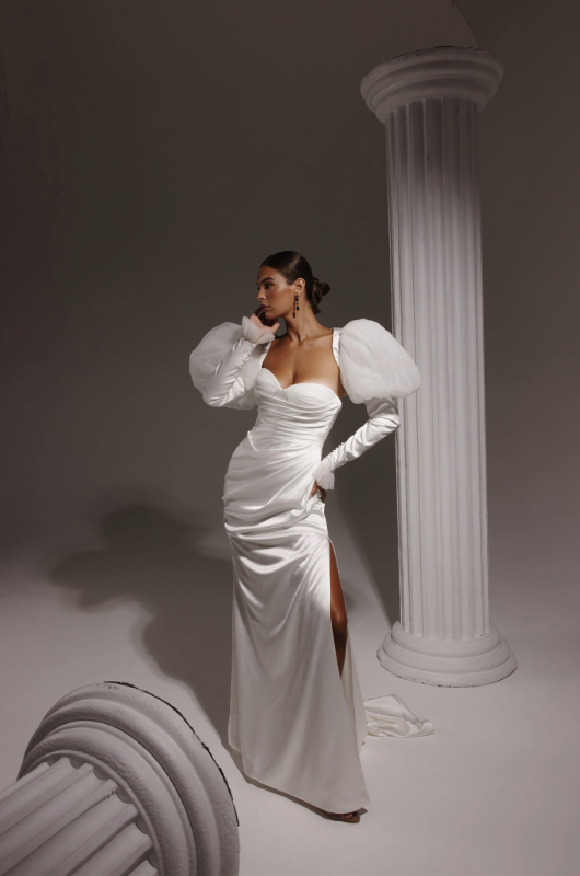 bridgerton inspired wedding gowns Hera Couture Adrian Gown and Adrian Jacket