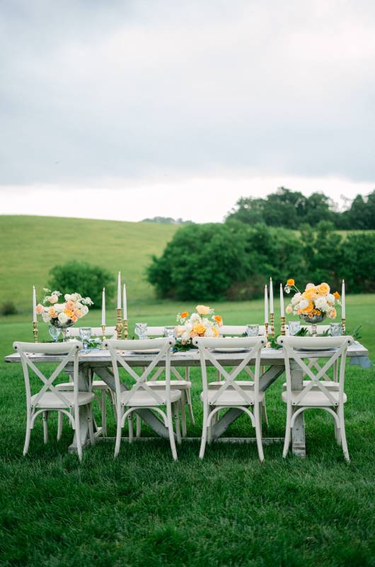 Southern Florals at the White Dove Barn Nashville Tennessee Table Landscape