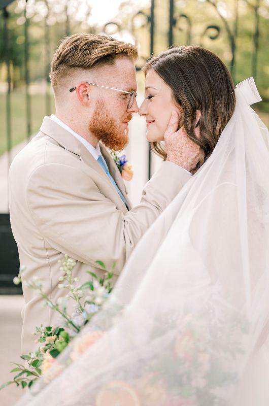 Brunch Inspired Vows North Little Rock Arkansas couple and bridal veil