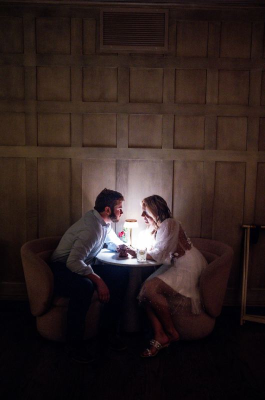 Kurstan Buck and Grant Hyams Nashville Engagement romantic drink