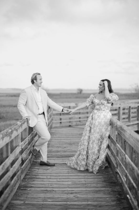 Morgan Abdalla and Travis Brown's North Carolina Engagement holdinig hands