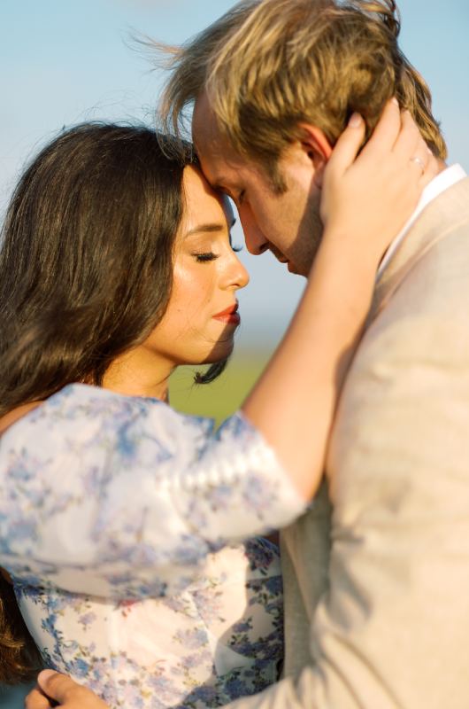 Morgan Abdalla and Travis Brown's North Carolina Engagement in the sunset