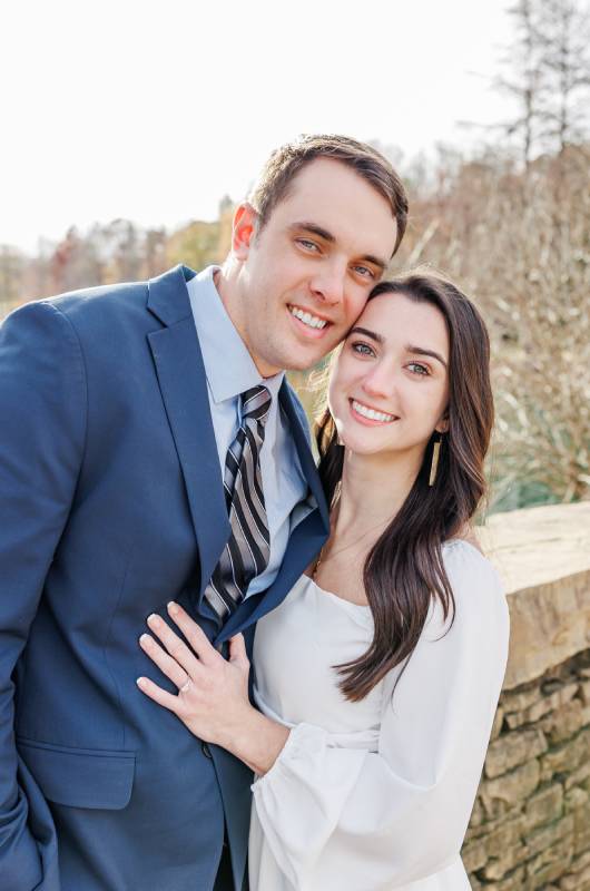 Carolina Love Story Amanda Burns and David Greder's Charlotte NC Engagement couple portrait