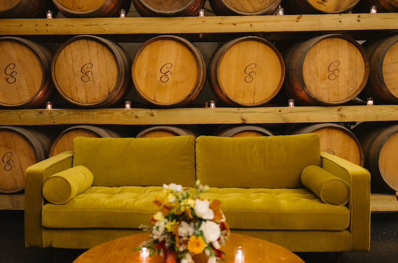 Cask Room & Rose Vineyard Best Design Award - The Styled Challenge, Chateau Elan, Georgia Couch Cask Room & Rose Vineyard Best Design Award Couch