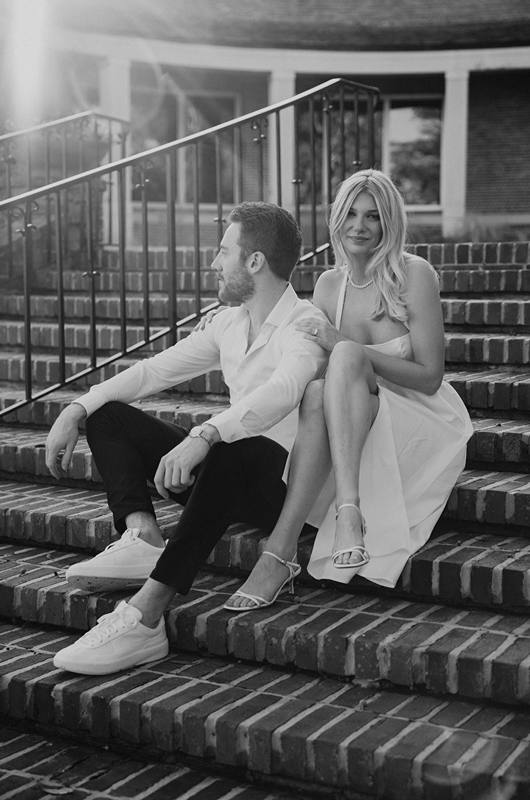 A Match Made in Sports Kate Waske and Garrett Van Wyhe’s Engagement Story on the steps
