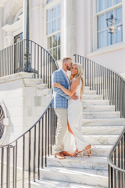 A Journey Of Love From Frendship To Forever kiss on the stairs