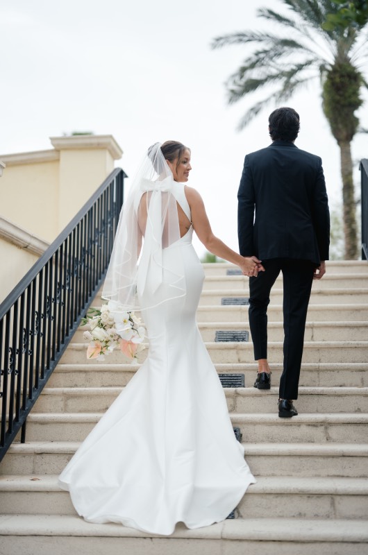 Uncorked Occasions Wins Best Design Award-The Styled Challenge, Bride Groom on Stairs