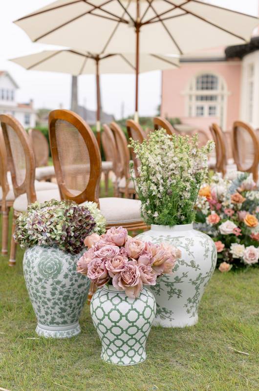 Mocha Mousse & Modern Romance A Wedding Editorial Steeped in Style ceremony vases