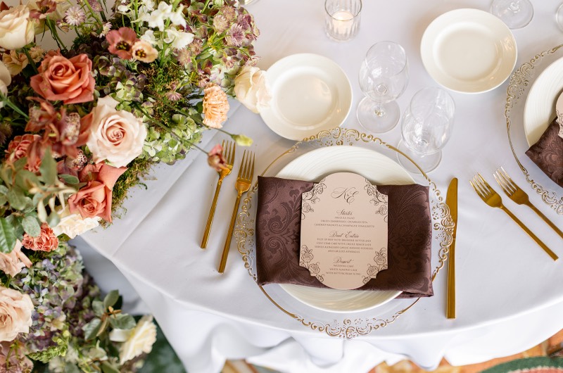 Mocha Mousse & Modern Romance A Wedding Editorial Steeped in Style mocha menu