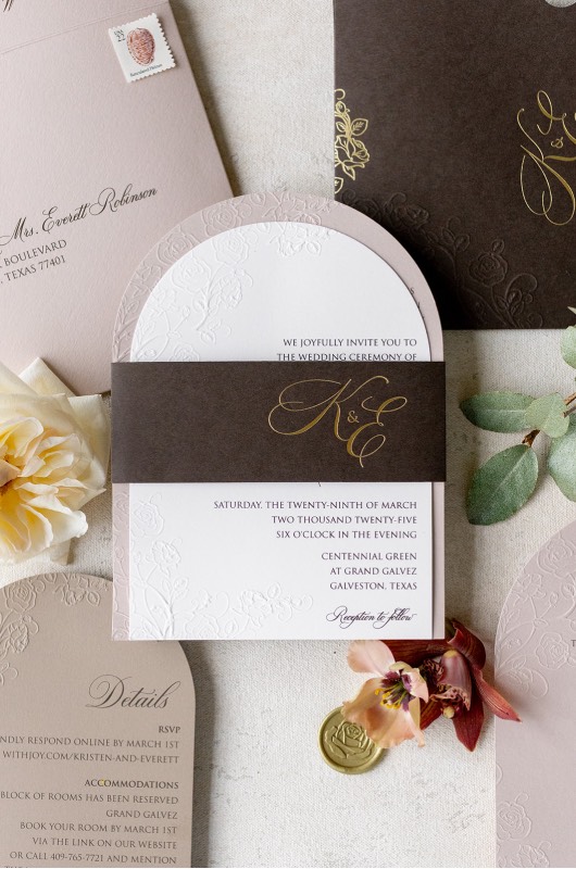 Mocha Mousse & Modern Romance A Wedding Editorial Steeped in Style invitations