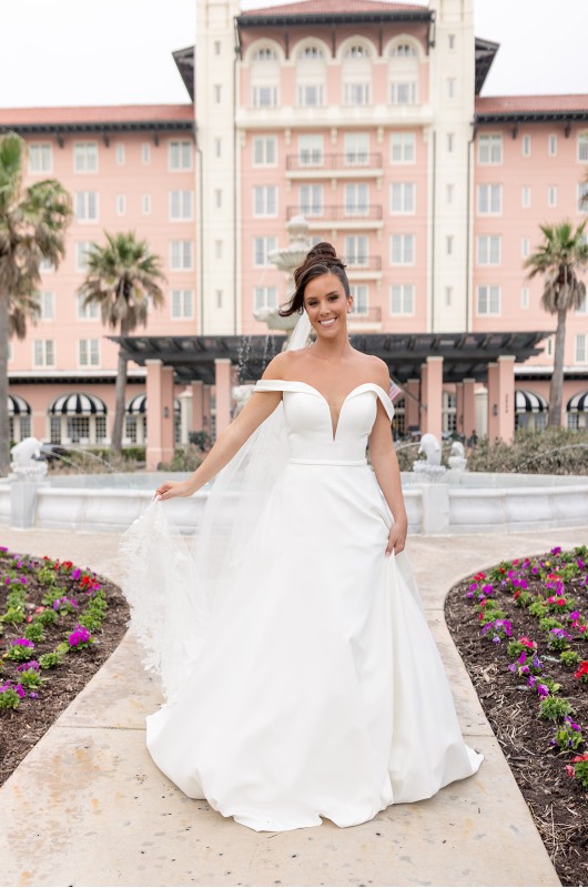 Mocha Mousse & Modern Romance A Wedding Editorial Steeped in Style bride walking