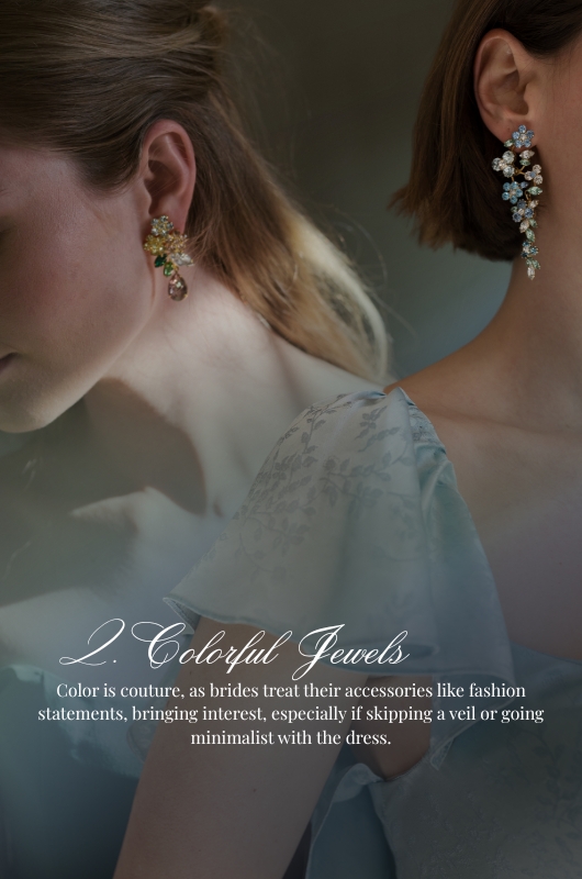 jennifer behr presents the adorned fall 2025 bridal collection coloful jewels