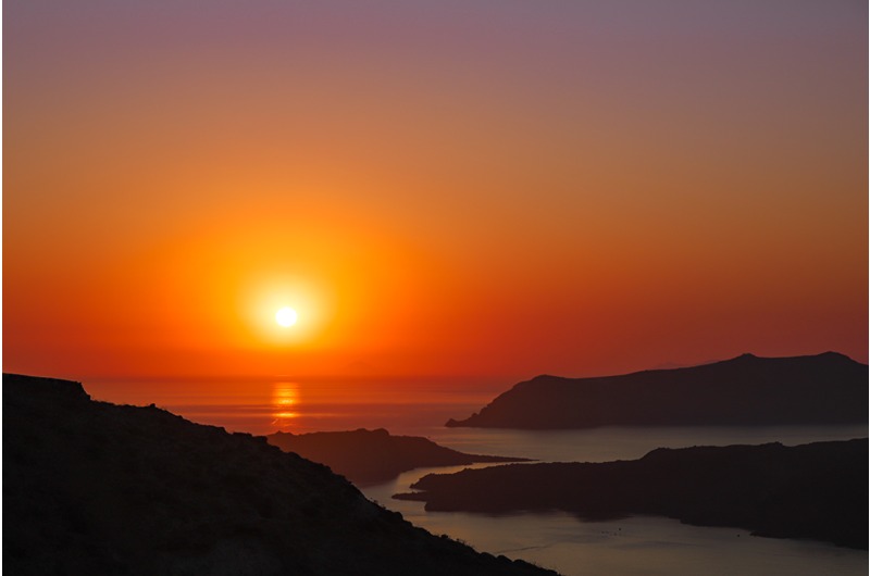Santorini Wedding Style Intimate Morning Shoot And Sunset Elopement bright sunset